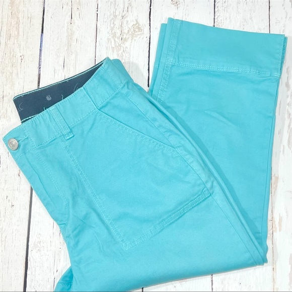 Gloria Vanderbilt Aqua Blue Capri Pants - Size 6 - Picture 1 of 6